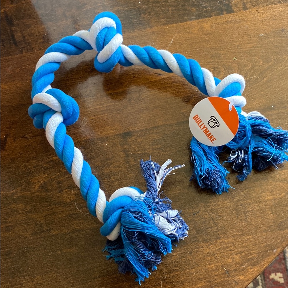 BULLYMAKE Blue and White Dog Rope Toy